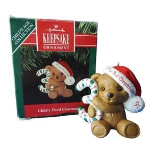 Hallmark Ornament Child's Age Collection 1991 My 3rd Christmas Bear